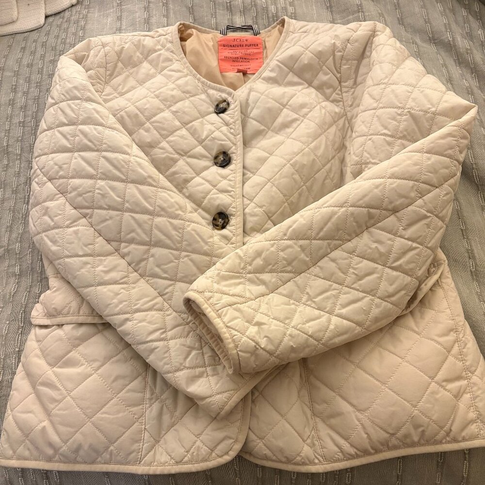 J Crew Light Weight Quilted Puffer Jacket Sz L